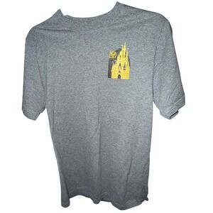 Disney Walt Disney World T-Shirt Mens M Gray Excellent Gold Castle Graphic